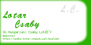 lotar csaby business card